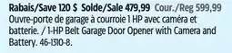 Canadian Tire Chamberlain 1-HP Belt Garage Door Opener with Camera and Battery offer