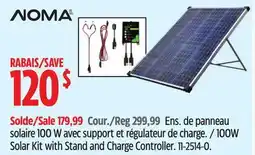 Canadian Tire NOMA 100W Solar Kit with Stand and Charge Controller offer