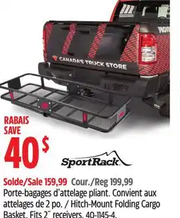 Canadian Tire SportRack Hitch-Mount Folding Cargo Basket offer