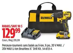 Canadian Tire DEWALT 20V MAX Li-Ion Brushless 1⁄2˝ Drill Kit offer