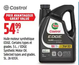 Canadian Tire Castrol EDGE Synthetic Motor Oil offer
