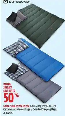 Canadian Tire Outbound Selected Sleeping Bags offer
