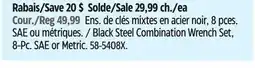 Canadian Tire Mastercraft Black Steel Combination Wrench Set offer