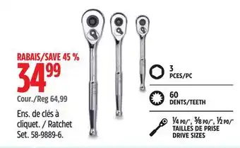 Canadian Tire Mastercraft Ratchet Set offer