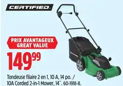 Canadian Tire Certified 10A Corded 2-in-1 Mower offer