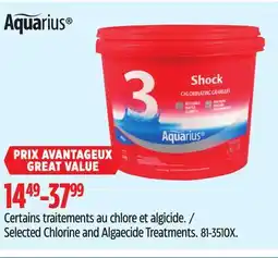 Canadian Tire Aquarius Selected Chlorine and Algaecide Treatments offer