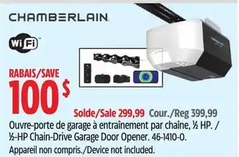 Canadian Tire CHAMBERLAIN 1⁄2-HP Chain-Drive Garage Door Opener offer