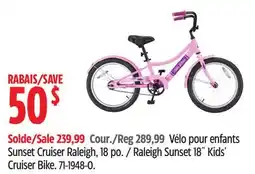 Canadian Tire Raleigh Sunset 18˝ Kids' Cruiser Bike offer