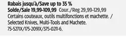 Canadian Tire Selected Knives, Multi-Tools and Machete offer