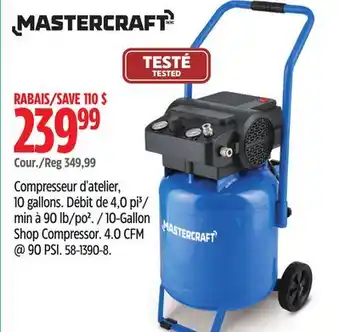 Canadian Tire Mastercraft 10-Gallon Shop Compressor offer