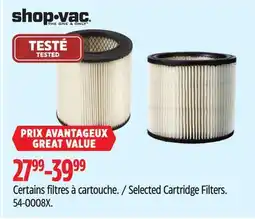 Canadian Tire Selected Shop Vac Cartridge Filters offer