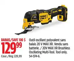 Canadian Tire DEWALT 20V MAX XR Brushless Oscillating Multi-Tool offer