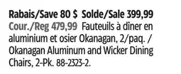 Canadian Tire Okanagan Aluminum and Wicker Dining Chairs offer