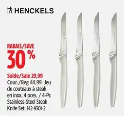 Canadian Tire HENCKELS 4-Pc Stainless-Steel Steak Knife Set offer