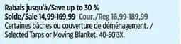 Canadian Tire Selected Tarps or Moving Blanket offer