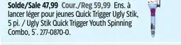 Canadian Tire Ugly Stik Quick Trigger Youth Spinning Combo, 5´ offer