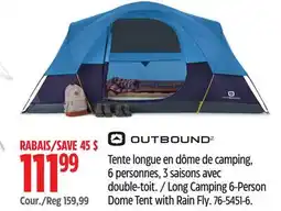 Canadian Tire Outbound Long Camping 6-Person Dome Tent with Rain Fly offer