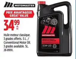 Canadian Tire Motomaster Conventional Motor Oil offer