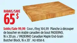 Canadian Tire PADERNO Canadian Maple End-Grain Butcher Block, 16 x 20˝ offer