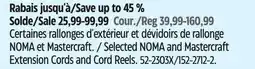 Canadian Tire Selected NOMA and Mastercraft Extension Cords and Cord Reels offer