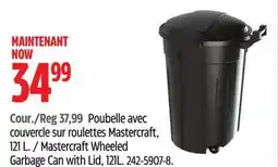Canadian Tire Mastercraft Wheeled Garbage Can with Lid offer