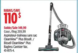Canadian Tire Bissell CleanView Plus Bagless Canister Vac offer