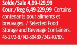 Canadian Tire Selected Food Storage and Beverage Containers offer