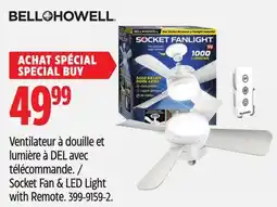 Canadian Tire BELL+HOWELL Socket Fan & LED Light with Remote offer