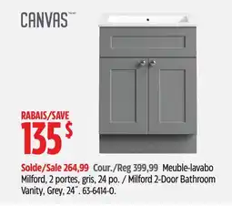 Canadian Tire CANVAS Milford 2-Door Bathroom Vanity, Grey, 24˝ offer