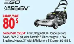 Canadian Tire 56V Brushless Mower, 21 with 6Ah Battery & Charger offer