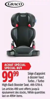 Canadian Tire GRACO Turbo High-Back Booster Seat offer