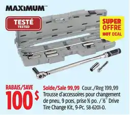 Canadian Tire Maximum 1⁄2˝ Drive Tire Change Kit, 9-Pc offer