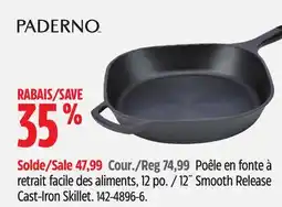 Canadian Tire Paderno 12˝ Smooth Release Cast-Iron Skillet offer