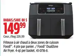 Canadian Tire Ninja Foodi DualZone Air Fryer. 4-qt per basket offer