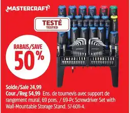 Canadian Tire 69-Pc Screwdriver Set with Wall-Mountable Storage Stand offer
