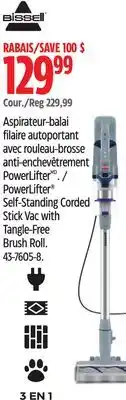 Canadian Tire Bissell PowerLifter Self-Standing Corded Stick Vac with Tangle-Free Brush Roll offer