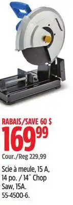 Canadian Tire Mastercraft 14˝ Chop Saw offer