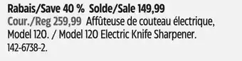 Canadian Tire Model 120 Electric Knife Sharpener offer
