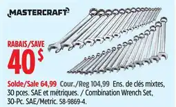 Canadian Tire Mastercraft Combination Wrench Set, 30-Pc offer