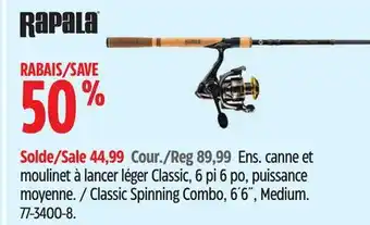 Canadian Tire Rapala Classic Spinning Combo offer