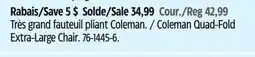 Canadian Tire Coleman Quad-Fold Extra-Large Chair offer