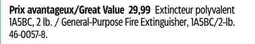 Canadian Tire General-Purpose Fire Extinguisher, 1A5BC/2-lb offer