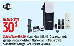 Canadian Tire Mastercraft Side-Mount Garage Door Opener offer