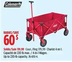 Canadian Tire Coleman 4-in-1 Wagon. Up to 220-lb capacity offer