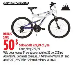 Canadian Tire Adrenaline Youth 24˝ and Adult 26˝, 27.5˝ Bike offer