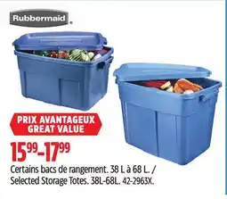 Canadian Tire Selected Rubbermaid Storage Totes offer