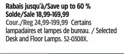Canadian Tire Selected Desk and Floor Lamps offer