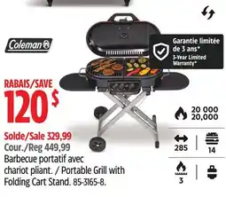 Canadian Tire Coleman Portable Grill with Folding Cart Stand offer