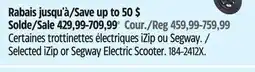 Canadian Tire Selected iZip or Segway Electric Scooter offer