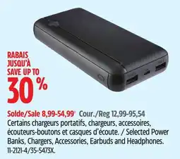 Canadian Tire Selected Power Banks, Chargers, Accessories, Earbuds and Headphones offer